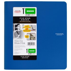 Five Star 1 Inch 3 Ring Binder, Plastic, Blue (38900)