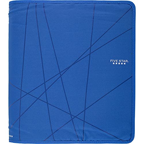 Five Star 1-1/2 Inch Zipper Binder, Ring Binder, Blue (73029)