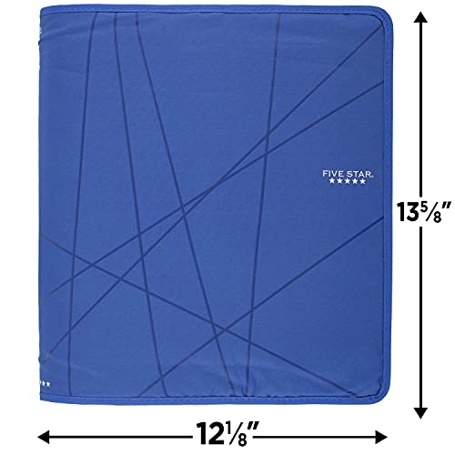 Five Star 1-1/2 Inch Zipper Binder, Ring Binder, Blue (73029)