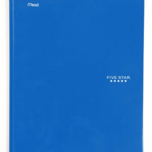 Five Star 2-Pocket Folders with Prong Fasteners, Folders with Pockets, Blue (72365)