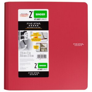 Five Star 2 Inch 3 Ring Binder, Plastic, Color Selected for You, 1 Count (26142)