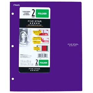 Five Star 2 Pocket Folder, Stay-Put Folder, Plastic, Folders with Pockets, Color Selected for You, 1 Count (33210)