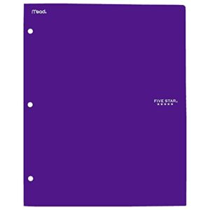 Five Star 2 Pocket Folder, Stay-Put Folder, Plastic, Folders with Pockets, Color Selected for You, 1 Count (33210)