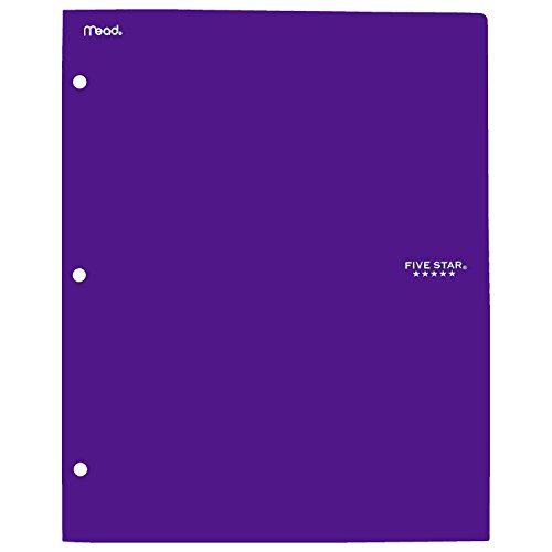 Five Star 2 Pocket Folder, Stay-Put Folder, Plastic, Folders with Pockets, Color Selected for You, 1 Count (33210)