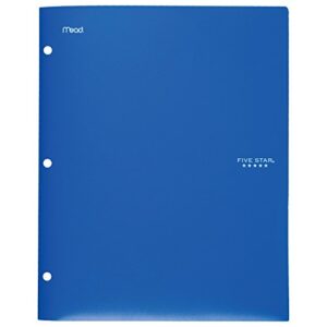 Five Star 2 Pocket Folder, Stay-Put Folder, Plastic, Folders with Pockets, Color Selected for You, 1 Count (33210)