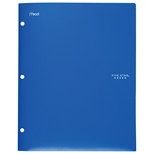 Five Star 2 Pocket Folder, Stay-Put Folder, Plastic, Folders with Pockets, Color Selected for You, 1 Count (33210)