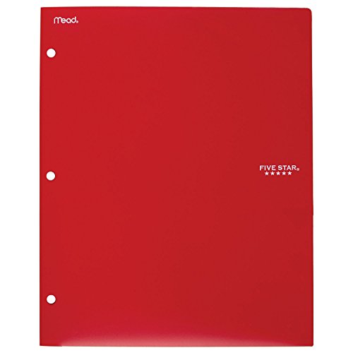 Five Star 2 Pocket Folder, Stay-Put Folder, Plastic, Folders with Pockets, Color Selected for You, 1 Count (33210)