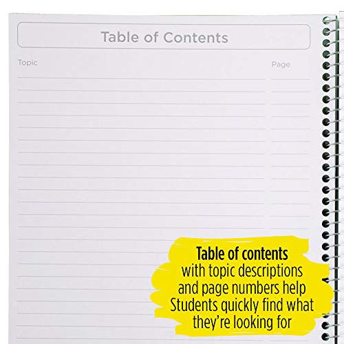 Five Star Interactive Notetaking, 1 Subject, Wide Ruled Spiral Notebooks, 100 Sheets, 11" x 8-1/2", 3 Pack (38605)