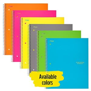 Five Star Spiral Notebook, 3 Subject, College Ruled Paper, 150 Sheets, 11" x 8-1/2", Yellow (73497)