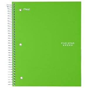 Five Star Spiral Notebooks, 3 Subject, Wide Ruled Paper, 150 Sheets, 10-1/2" x 8", Assorted Colors, 6 Pack (73449)