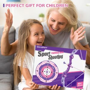 GMAOPHY Bow and Arrow Toys with LED Light Up Archery, for Girls 5 6 7 8 9 10 11 12 Year Old, Purple Indoor Outdoor Activity, Christmas Toy for Kids Girls Ages 6-8