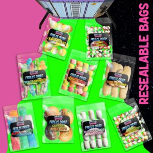 UFO Variety Pack - 9 Kinds of Premium Freeze Dried Candy - Cosmic Crunchies, Moon Clouds, Space Sharks, Alien Tongues, Lemon Stars and More - Shipped in a UFO Box with Fun Stickers (9 Pack)