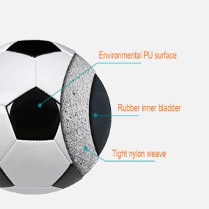 SPDTECH Soccer Ball Size 5 with Pump Needle Classic White Black Thicker PU Tight Weaved Suitable for Youth Boy League Game Trainning Practice or Gift