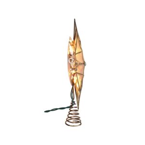 Kurt S. Adler Kurt Adler 10-Light 12-Point Capiz Star and Center Gem Treetop, 10.24in, gold, white