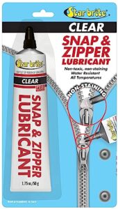 star brite snap & zipper lubricant - clear, non-staining for clothes, jeep tops, wetsuits, dive suits, gear bags, coolers, biminis, cushion covers & more 1.75 oz (089102)