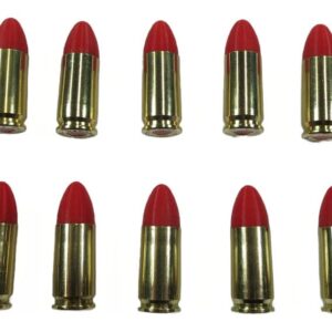 9mm Luger Snap caps - Dummy Training Rounds - Set of 10 (Red & Brass)