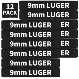 12 pack miaozhun 9mm luger magazine marking bands 9mm luger magazine ammo caliber identification bands (black-white)