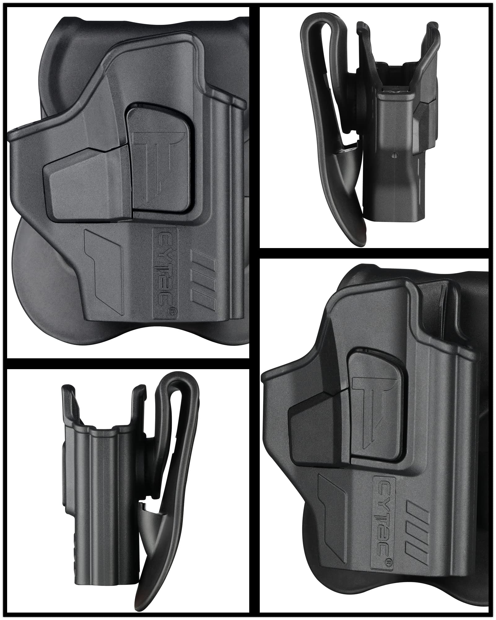 Taurus GX4 Holster, OWB Holster for Taurus GX4 9mm Luger Micro-Compact - Adjustable Tension & Cant | Index Finger Released | Autolock | Outside Waistband Carry | Matte Finish - Right Handed