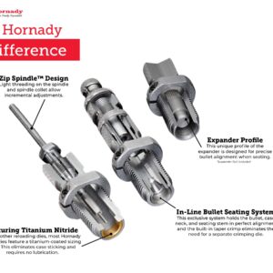 Hornady Custom Grade New Dimension 3-Die Set, 9mm Luger 9x21(.355) (546515) -Caliber Specific Reloading Equipment for Handloaders with Full Length Sizer Die, Seating Die, Sure-Loc Rings, & Storage Box