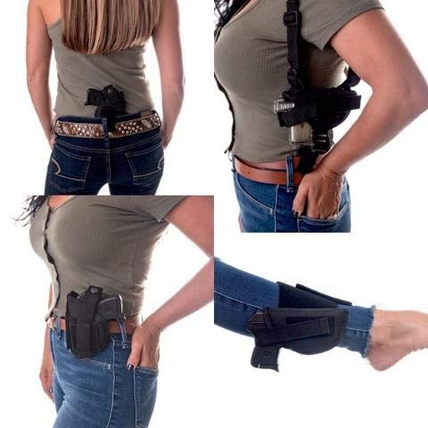 Gun Holster Buy 1 get 3 Free Shoulder/Concealed/Hip/Ankle FITS Ruger Security-9 9MM Luger 4" Barrel MOSSBERG MC 2 S&W SW9VE 5900 Glock 17 19 22 23 30 32 G44 FN509 FXN 9MM Walther CCP M2 PK 380 5