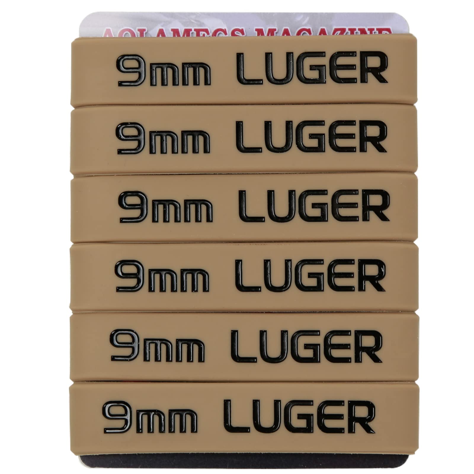 Aolamegs 9mm LUGER Magazine Marking Band 6 Pack (Khaki-Black)