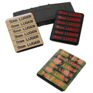 Aolamegs 9mm LUGER Magazine Marking Band 6 Pack (Khaki-Black)