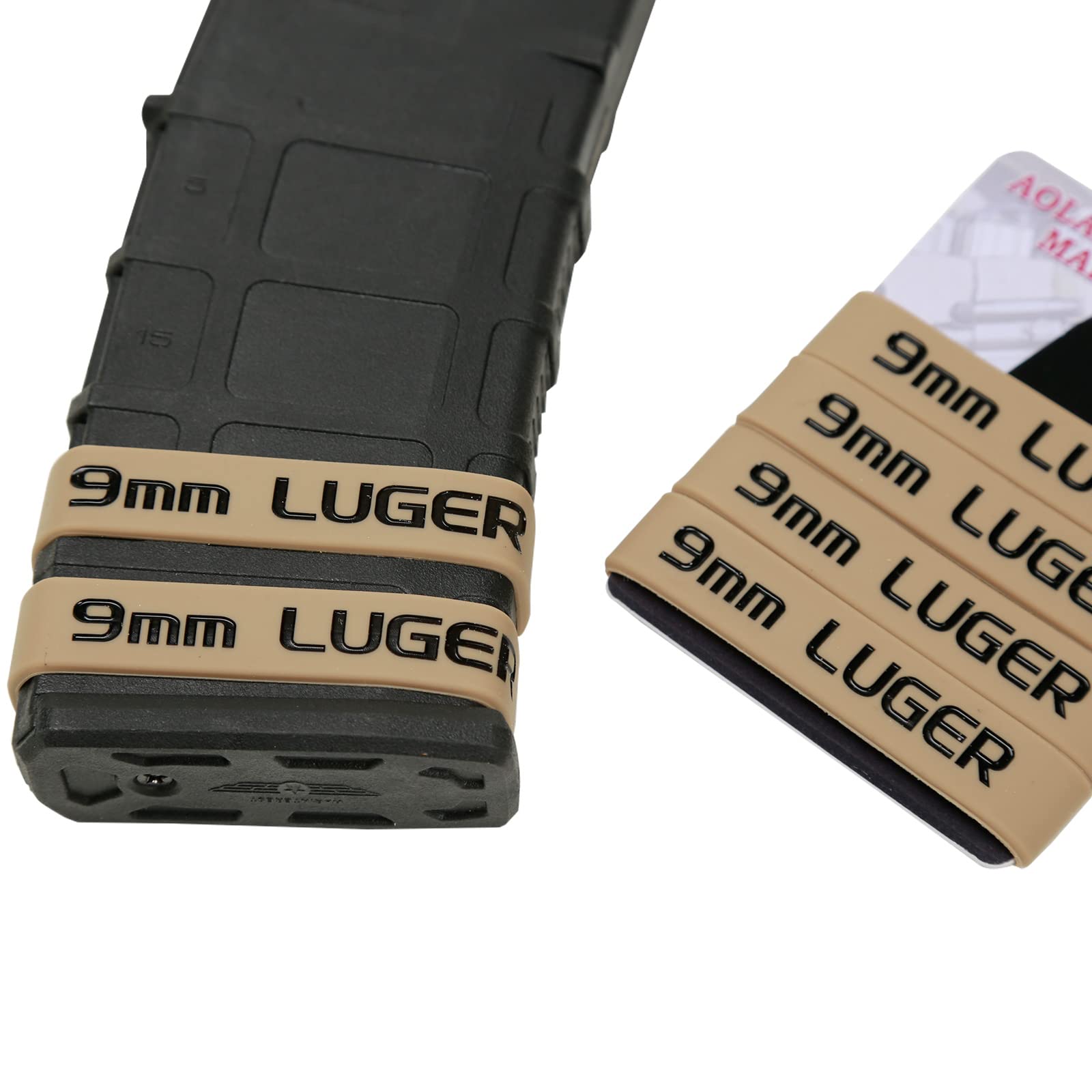 Aolamegs 9mm LUGER Magazine Marking Band 6 Pack (Khaki-Black)