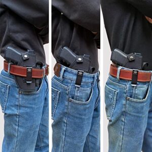 Gun Holsters For Pistol 9mm IWB/OWB Fit: Glock 19 17 43x- Taurus G3C G2C- Sig Sauer - S&W M&P Shield 9mm - Ruger - Colt 1911 - Springfield ... For 3.1'' - 4.7'' Barrel Pistol with Mag Pouch Right/Left