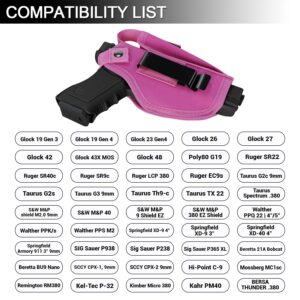 LGTFY Universal Concealed Carry Gun Holsters Right Left Hand with Mag Pouch for Men Women, IWB/OWB 380 9mm Holsters for Pistols, Fits S&W M&P Shield Glock, Similar Handguns (Pink)