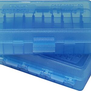 MTM 380/9MM Cal 50 Round Flip-Top Ammo Box, Clear Blue