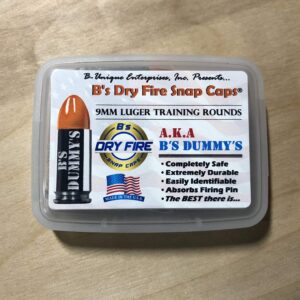 B's Dry Fire Snap Caps - A.K.A. B's Dummy's - Dummy 9mm Luger Training Caps (5 Pack) (Orange Nickel)