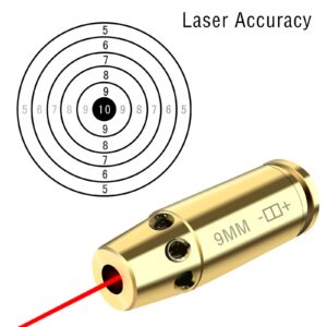 BemerforS Red Dot Bore Sight 9mm Laser Boresighter with 3 Sets of Batteries…