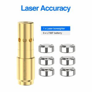 Darkfang 9mm Bore Sight Laser for Pistol Easy Adjust and Zeroing Optics Bore Sighter with 2 Sets Batteries for Scope Sighting