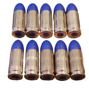 All American Training Rounds 9mm 124gr Dummy Training Snap Caps (Nickel and Blue - Set of 10)