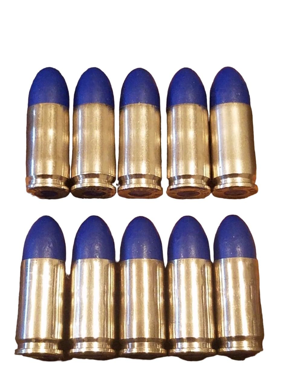 All American Training Rounds 9mm 124gr Dummy Training Snap Caps (Nickel and Blue - Set of 10)