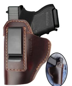 owb leather holster compatible with glock 17 19 43x for taurus g2c g3 g3c fits m&p 9mm shield for sig p365 p320 for springfield xds, right hand