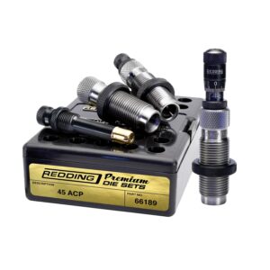 redding premium die set for bottleneck gun cartridges | reliable high-performance precise reloading dies with large entry taper - 9mm luger