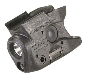 streamlight 69273 tlr-6 100-lumen pistol light with integrated red aiming laser designed exclusively and solely for m&p shield and m&p shield plus, 9mm/.40 only, black