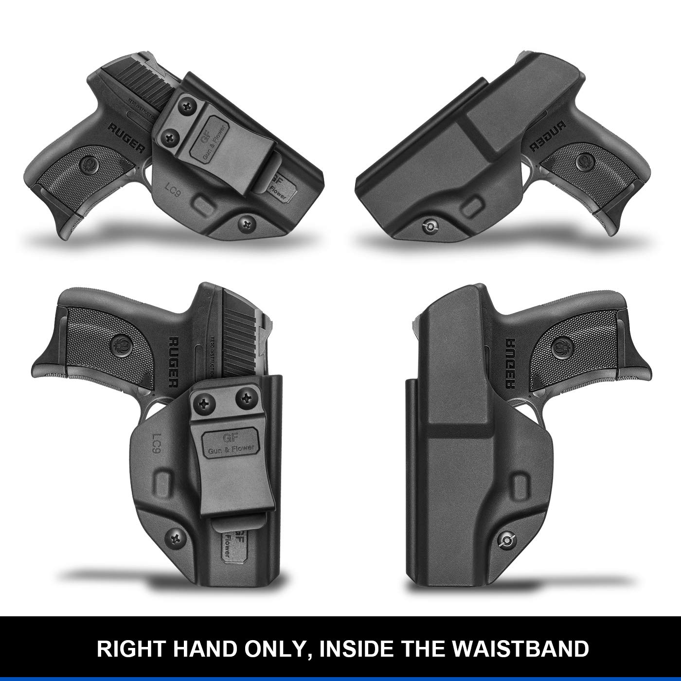 IWB Holster Compatible with LC9 / LC9S / LC380 / EC9S / EC9, Adjustable Cant, Adjustable Retention, Inside Waistband Concealed Carry, Precision Molding Polymer & Handmade Kydex Available