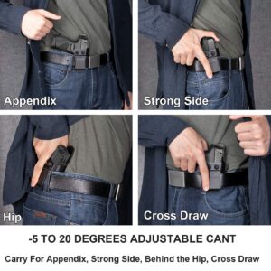 IWB Holster Compatible with LC9 / LC9S / LC380 / EC9S / EC9, Adjustable Cant, Adjustable Retention, Inside Waistband Concealed Carry, Precision Molding Polymer & Handmade Kydex Available