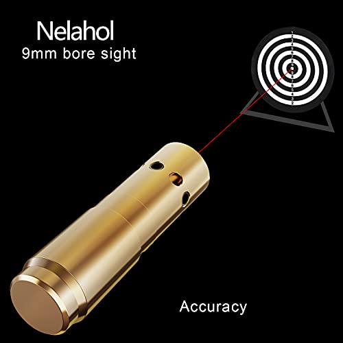 Nelahol 9mm Bore Sight Laser Bore Sight Cal Red Dot Boresight Red Laser Boresighter Rem Gauge