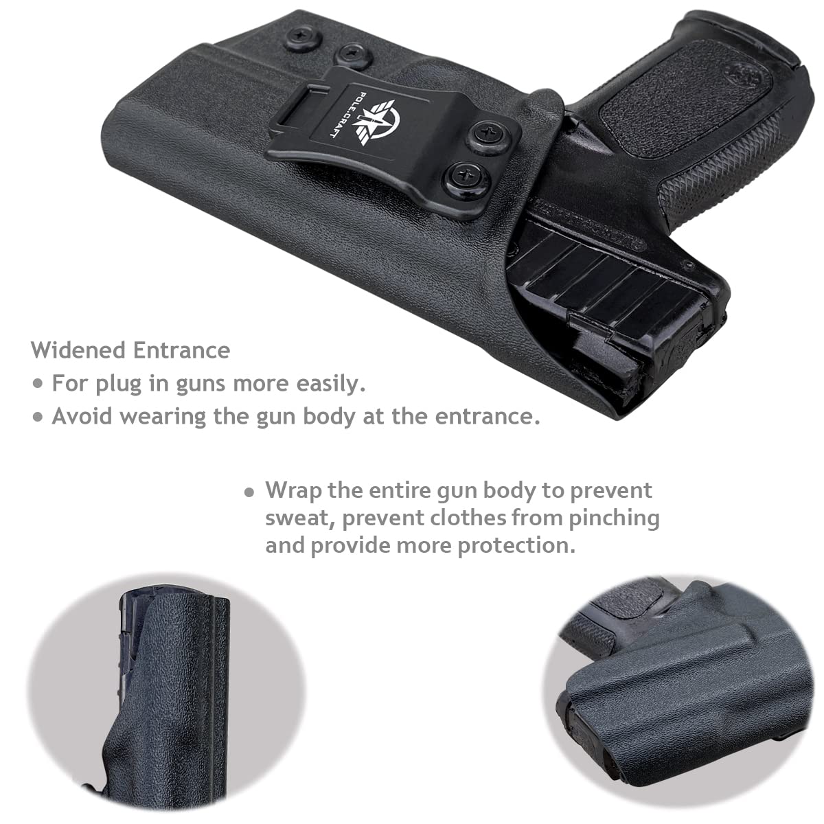 S&W SD9VE SD40VE Holster IWB Kydex for Smith & Wesson SD9 VE / SD40 VE Pistol - Inside Waistband Carry - Adjustable Cant - S&W SD9/SD40 VE - Black, Right Hand Draw