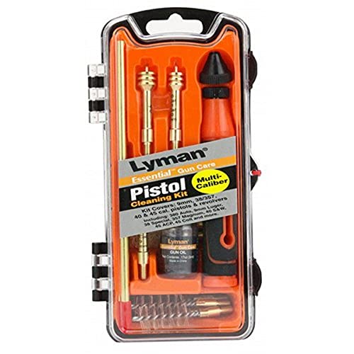 Lyman Multi Caliber Pistol Cleaning Kit 9mm, 40Cal, 45ACP 3 Caliber Pistol Cleaning Kit 9mm, 40Cal, 45ACP,Orange