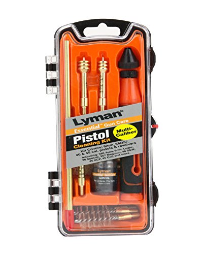 Lyman Multi Caliber Pistol Cleaning Kit 9mm, 40Cal, 45ACP 3 Caliber Pistol Cleaning Kit 9mm, 40Cal, 45ACP,Orange