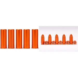 a-zoom 12 gauge snap-cap orange training rounds (5pk) 9mm luger snap cap orange dummy rounds (10pk, 15416)