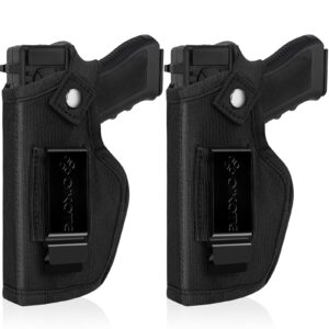 2 pack upgrade concealed carry gun holster for men women, universal iwb owb pistols holsters right/left hand draw fits s&w m&p shield 9mm glock 17 19 26 27 42 43 subcompact compact mid-sizes handguns