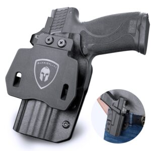 WARRIORLAND M&P M2.0 Holster OWB Kydex Made Fit: S&W M&P M2.0 9mm / .40 3.6" / 4" / 4.25" Pistol, Outside Waistband 1.75 Inch Paddle Holster, Posi-Click' Audible Retention Lock, Optic Ready, Right