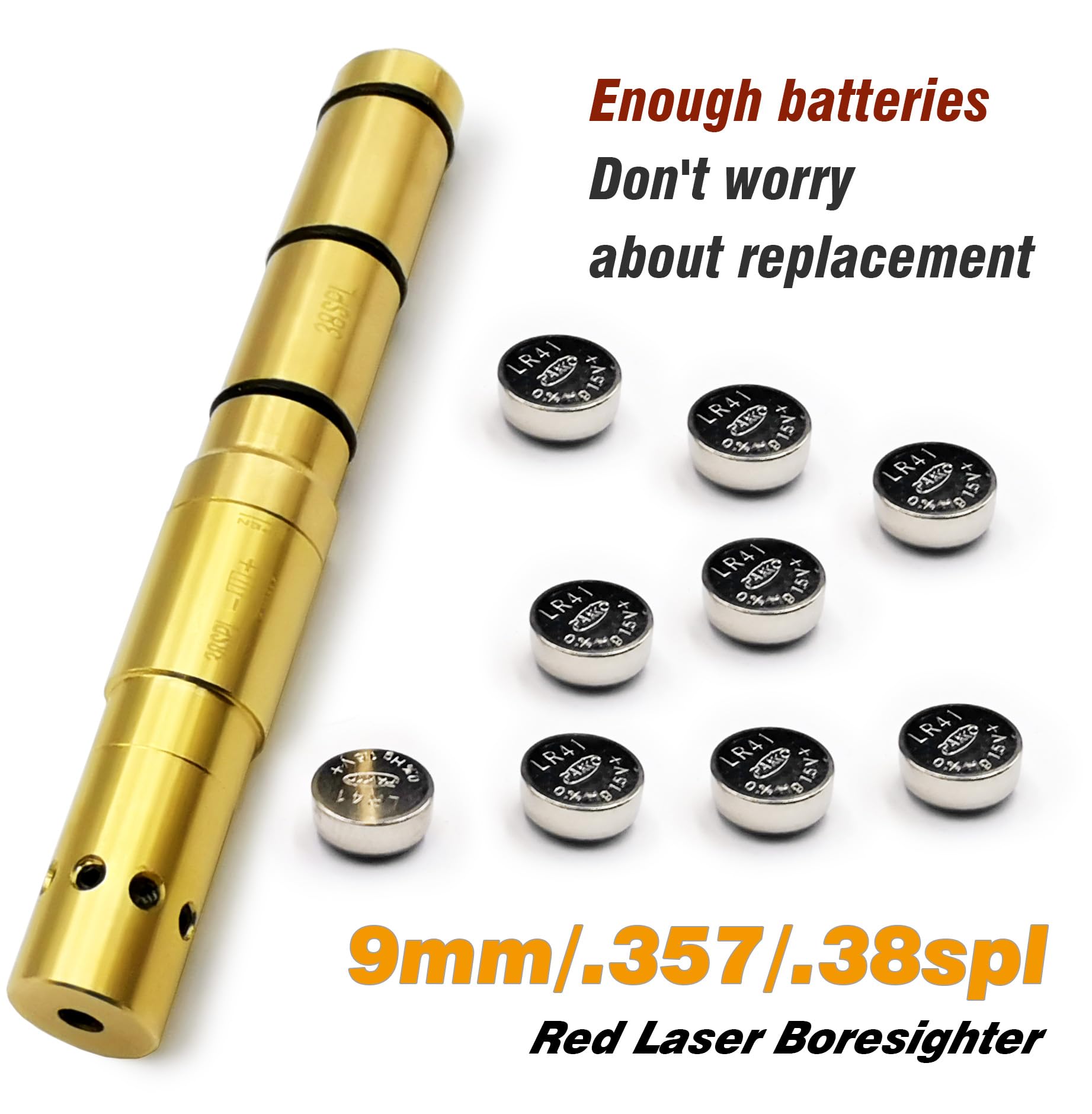 BOOLIT EYE 9MM/.38SPL/.357MAG/.380ACP Special Laser Boresighter End Barrel Laser Bore Sight Accurately and Easy to Fit Revolvers Pistols Rifle and Air Guns (9MM/.38SPL/.357MAG)