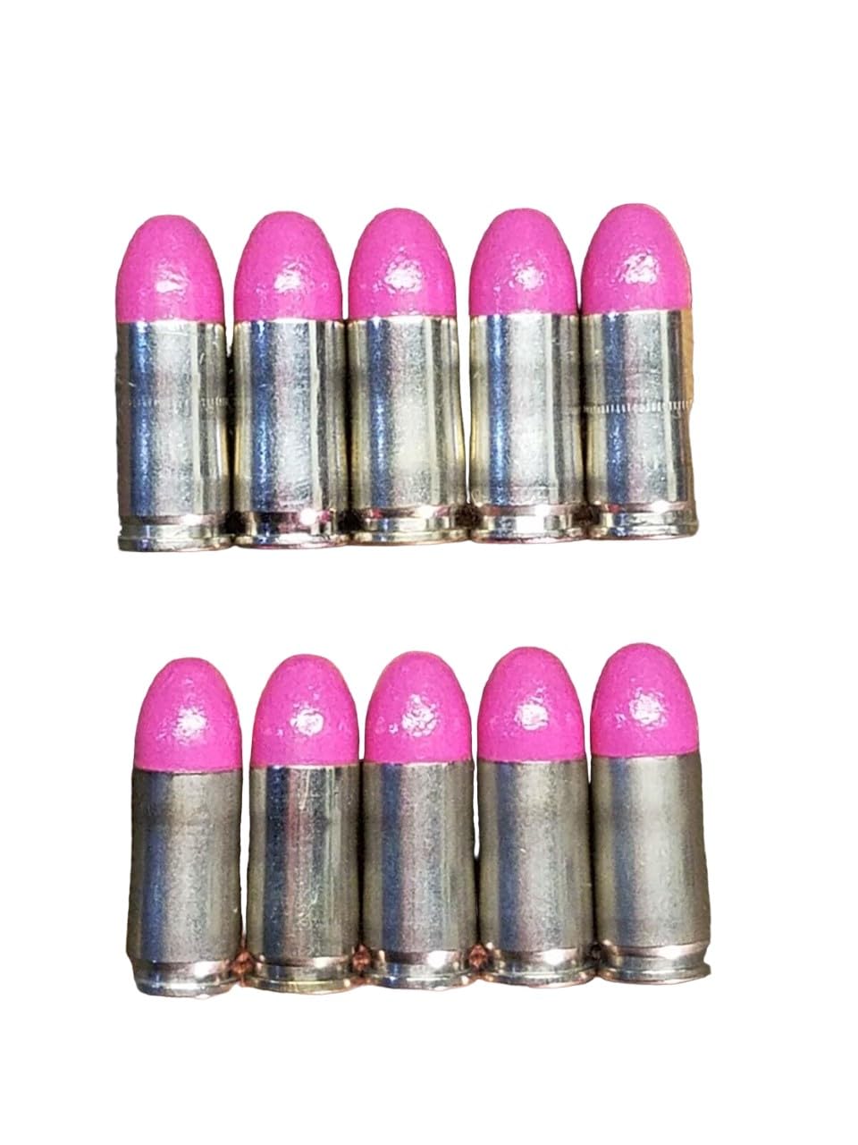 All American Training Rounds 9mm 124gr Dummy Training Snap Caps (Nickel and Pink - Set of 10)