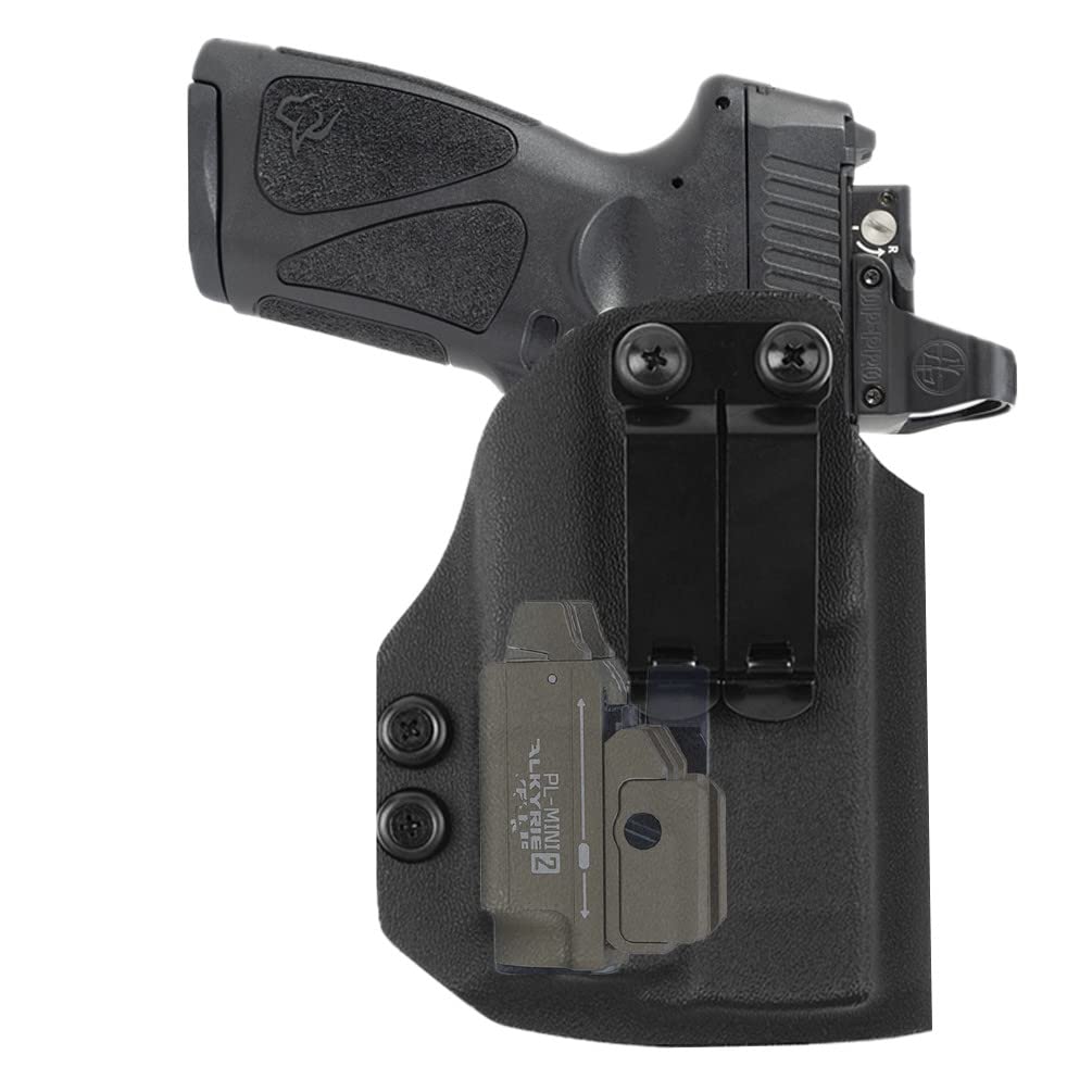 kydex IWB Holster for Taurus G3 9mm Toro with Olight PL-Mini 2 Valkyrie 600 Lumens Tactical Flashlight Optics RMR Cut Concealed Carry